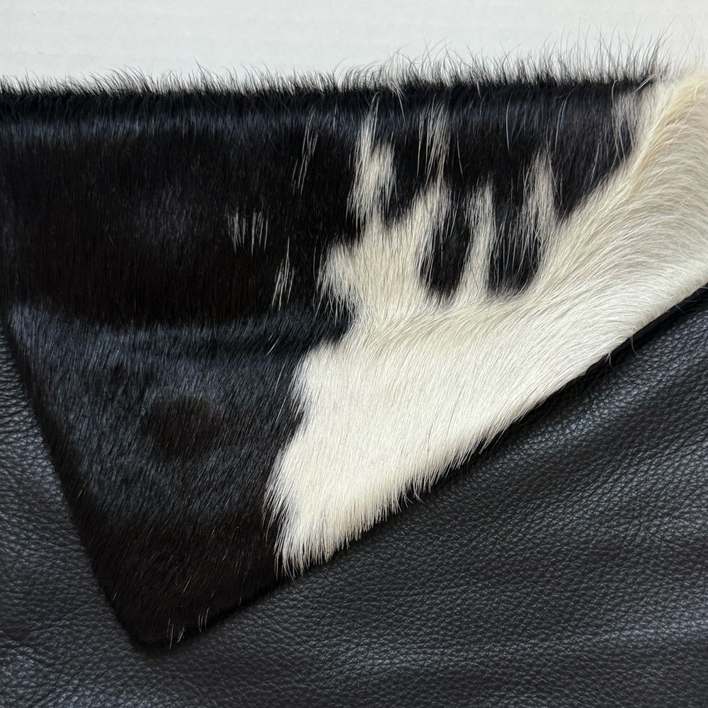 Beaudin Cowhide Black and White Leather Clutch - Picture 9 of 10